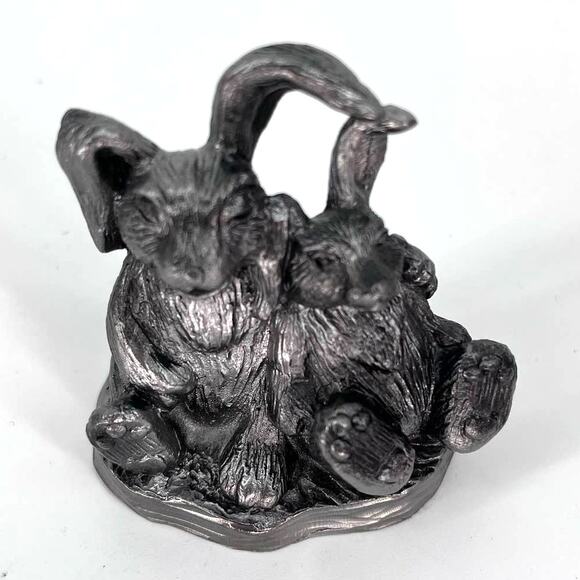 Vintage 90s Michael Ricker 1,000 Oaks Gift Of Friendship Rabbit 3 Piece Bundle - Picture 3 of 15